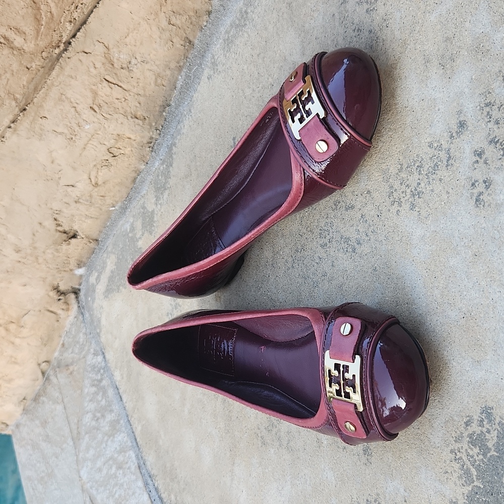 Tory Burch burgundy Cline patent Leather Ballet flats 7